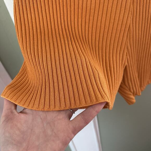 House of CB Eden Ribbed Bike Shorts in Rust Orange Large Stretch Hot - Picture 5 of 8